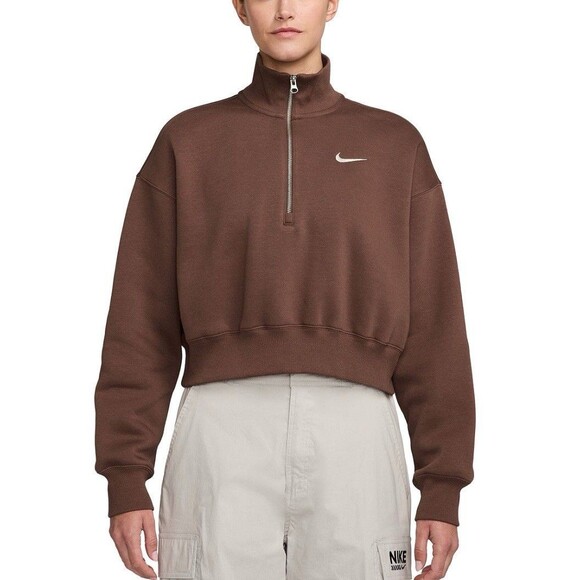 NWT Nike Sportswear Phoenix Fleece Women's Oversized Pullover Hoodie Brown XS - Picture 1 of 11